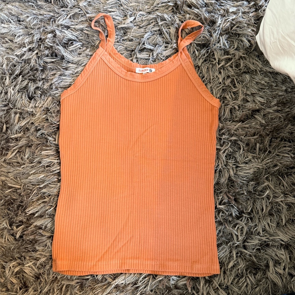 Sundry Orange Ribbed Camisole